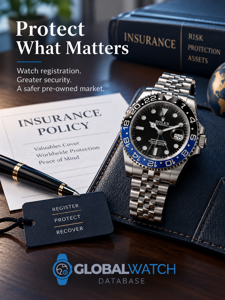 Watch insurance and luxury watch registration with GlobalWatchDatabase